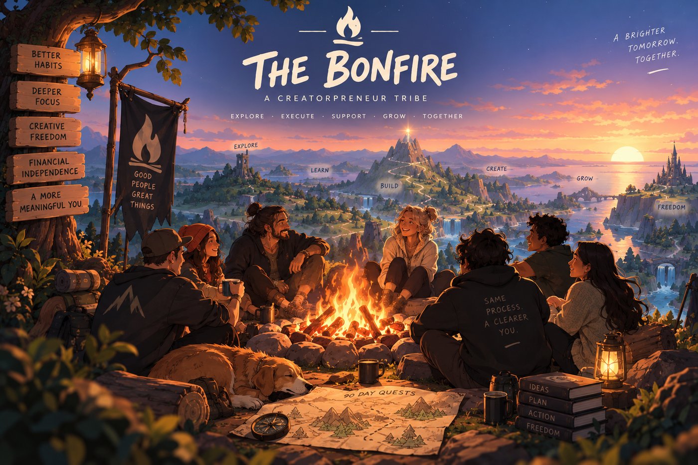 The Bonfire — a Creatorpreneur tribe, illustrated